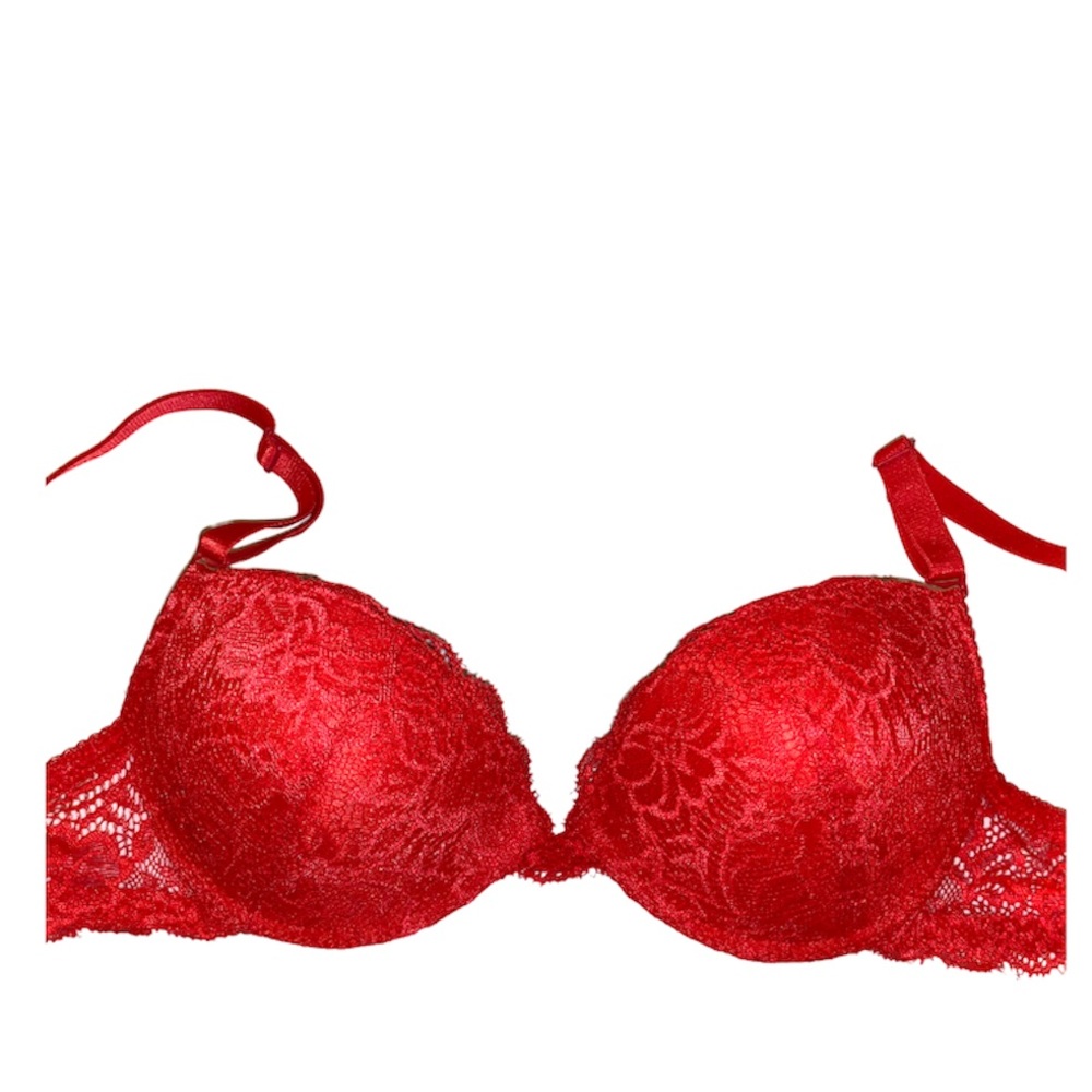 Honeydew red lace push-up 34B like new!